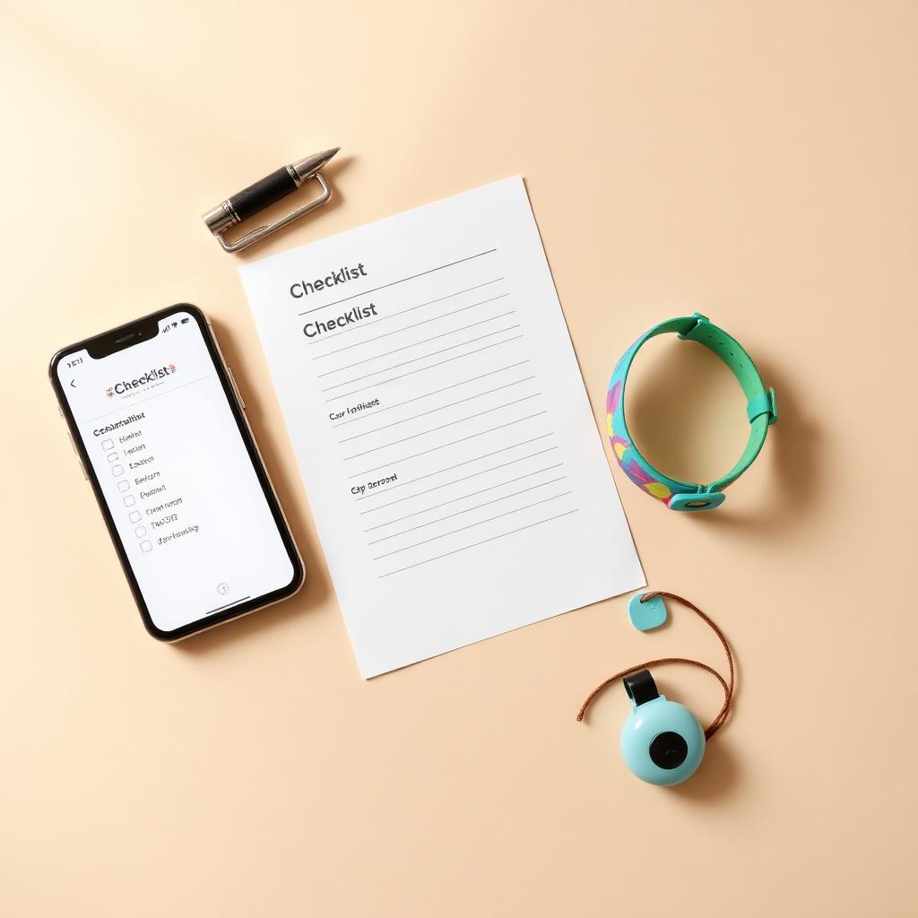 Anteprima dei contenuti della guida: checklist, app, braccialetto identificativo e fischietto