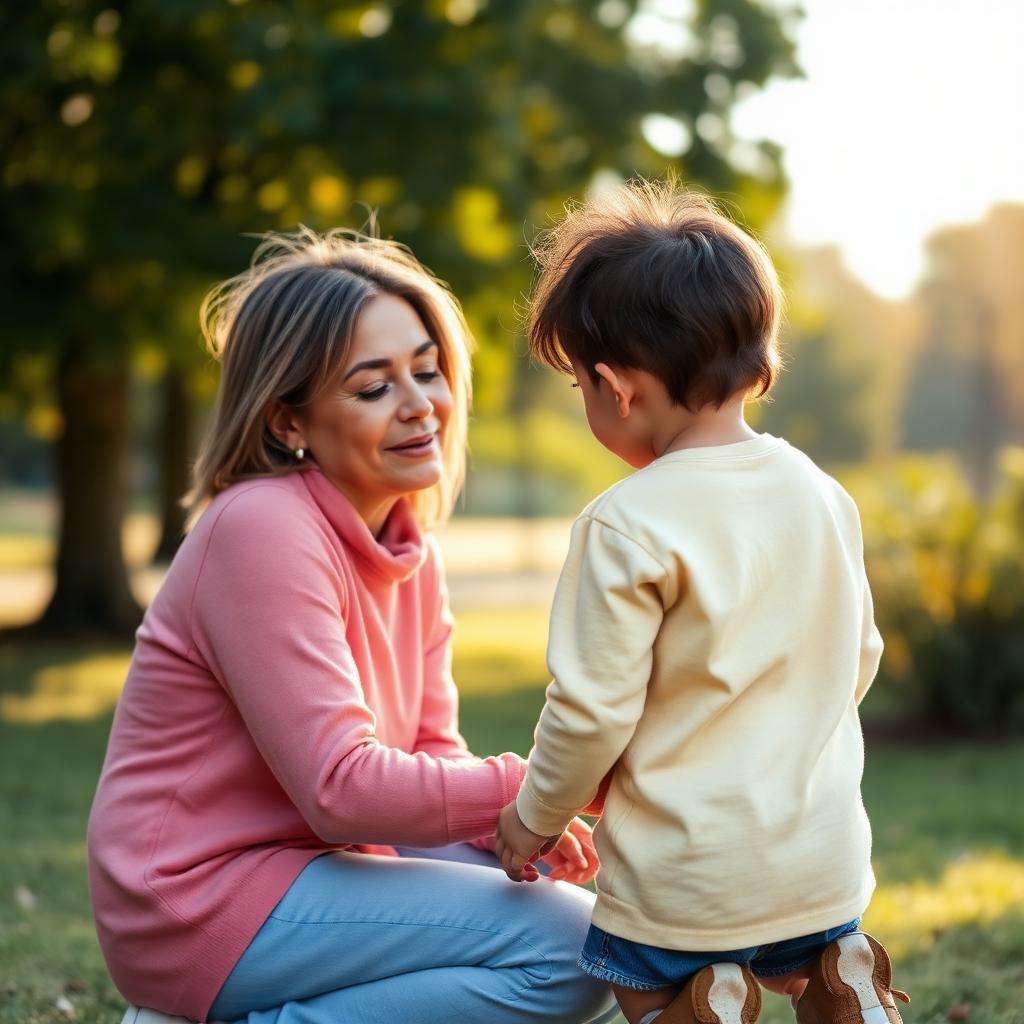 Genitore parla con il proprio bambino in modo rassicurante